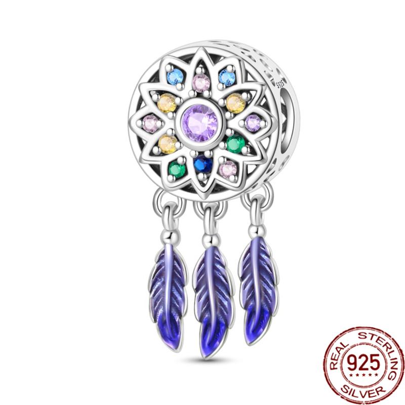 Genuine copper Dreamcatcher Tassel Charm Bead Charms Bead Charms Ideal For Women Authentic Bracelets Bangles Fashion Do It Yourself Jewellery Hot Gift