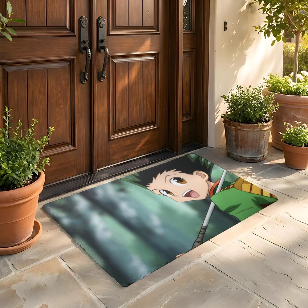 Floor Mat Soft Flannel Rug Non-Slip Absorbent Mat for Bathroom Bedroom Home Decor H-Hunter and H-Hunter Anime