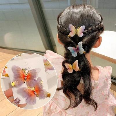 1/2pcs Colorful Moving Butterfly Hair Clip Beautiful Wings Sweet Hairpin Women Girls Cute Bangs Clip  Hair Accessories