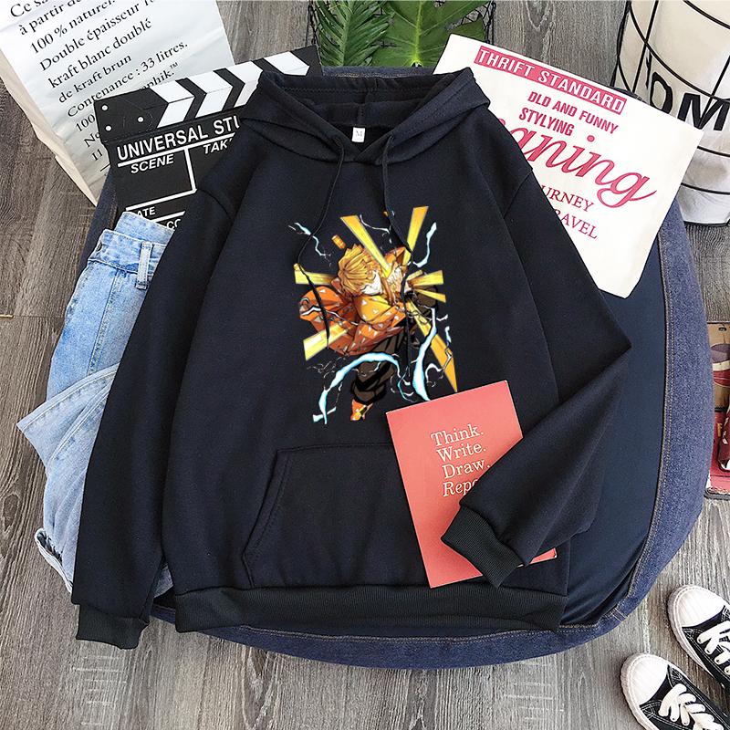 Agatsuma Zenitsu Demon Slayer Graphic Hoodies Swweatshirt Men Streetwear Harajuku Female Oversized Casual Pullover