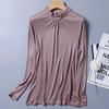Autumn/Winter Women's High Neck Ruffle Collar Silk Knit Top