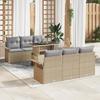 VidaXL 7-Piece Garden Sofa Set with Beige Cushions In Poly Rattan 3348206
