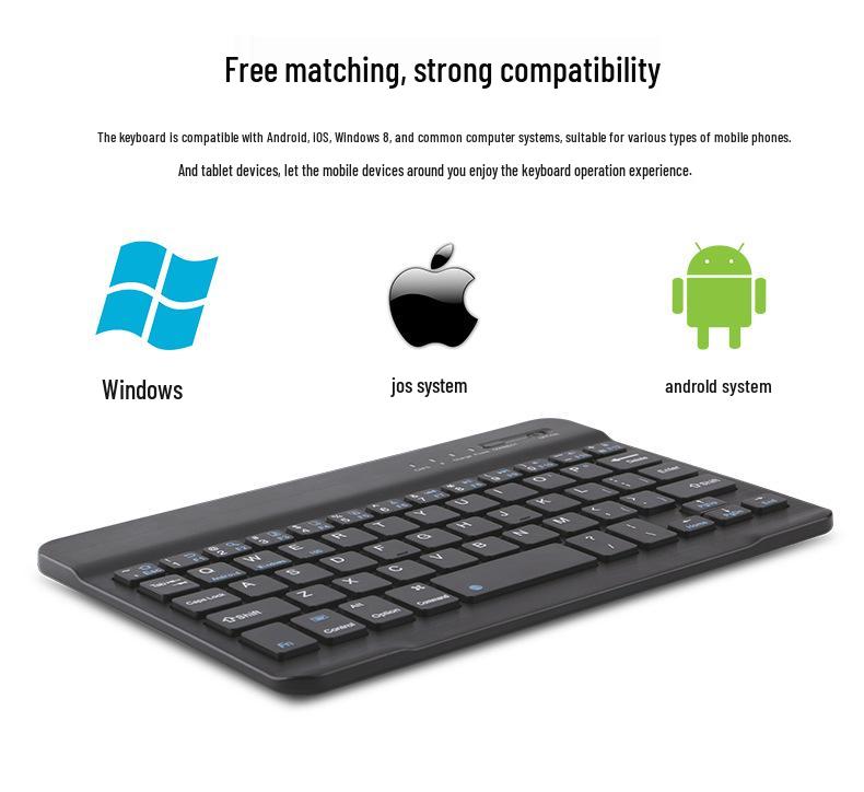 8" Ultra-Thin Wireless Bluetooth Keyboard for Windows, Android Tablets & Phones