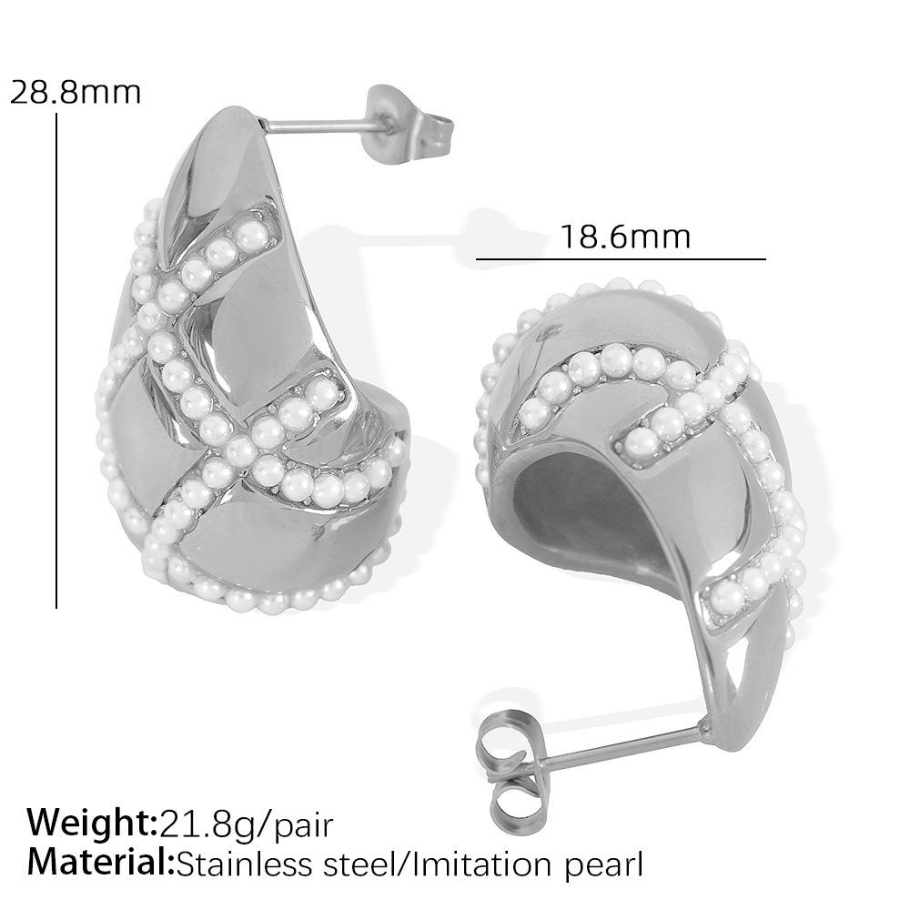 Design Hohl Wassertropfen Voll Diamant Ohrringe Ohrschmuck Titanstahl Vielseitige Ohrringe Damen Vielseitiger Schmuck