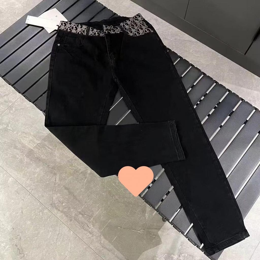 Internet Celebrity Black High-end European and American Trendy Jeans Men's Slim-fitting Small Straight Elastic Casual Trendy Trousers