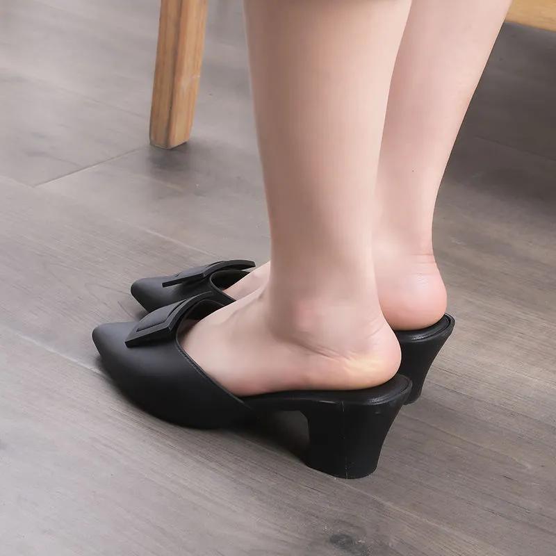 Women Light Weight Comfort Spring & Summer Slip On Square Heel Shoes for Sexy Party Lady Casual Cool Pink Pump Ab748