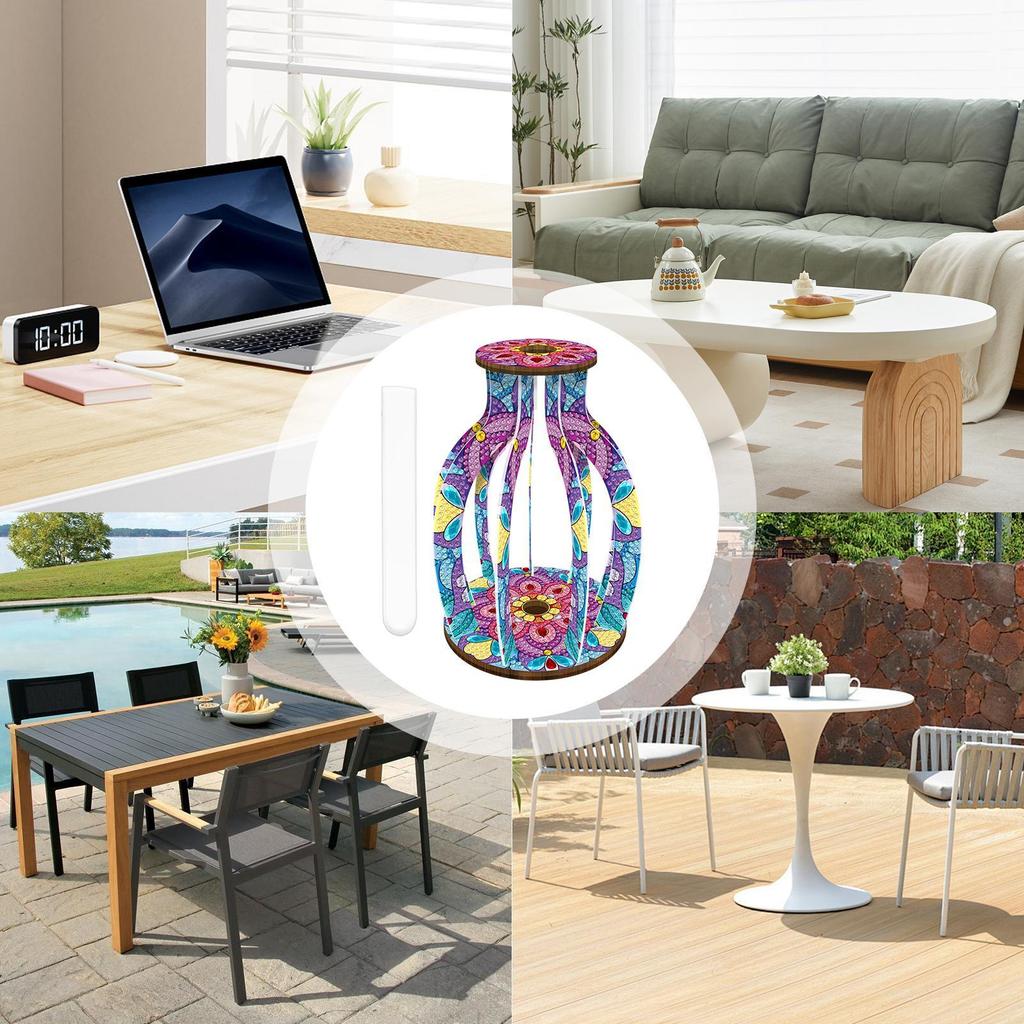 Rhinestones Painting Vase Flower Vase Art Painting Kit Handcraft Accessories Home Decor For Mother Professionals Children