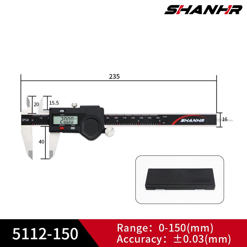 SHANHR New Hardened Stainless Steel 0-150mm Digital Caliper Vernier Caliper Micrometer Electronic Vernier Caliper Measuring Tool