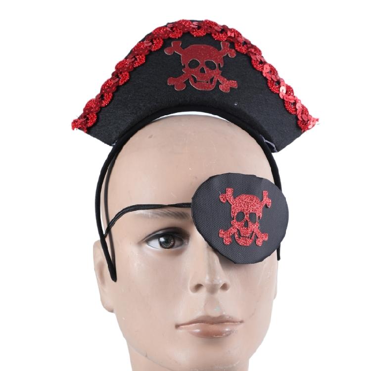 Fun Headbands Halloween Pirate Eyepatch for Party Glitter Headwear Photo Props