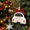 First Christmas Married Ornament Rustic Wooden Car Wedding Ornament with Buffalo Plaid Bow for Couples Bridal Shower Newly Married Wedding Decor