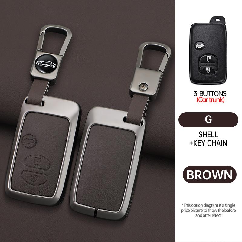 Zinc Alloy Leather Car Key Case Shell Cover for Toyota Prius 30 Alpha Aqua Land Cruiser Auris for Lexus LC 200 2012 - 2014 Parts