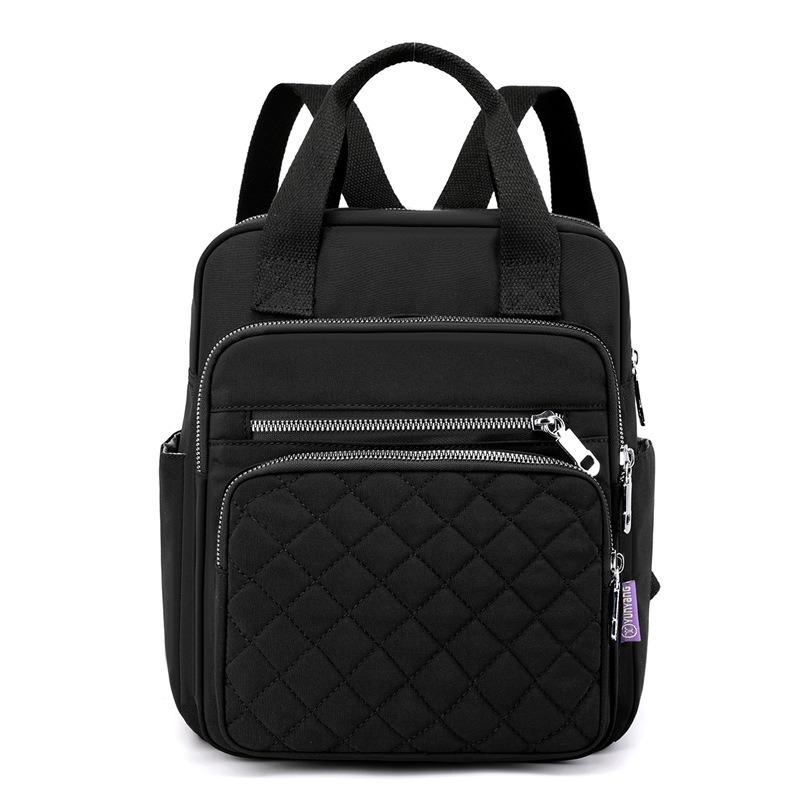 Nouveau sac à dos sac à dos en nylon portable sac pour femme fil brodé losange sac à dos étudiante sac carré