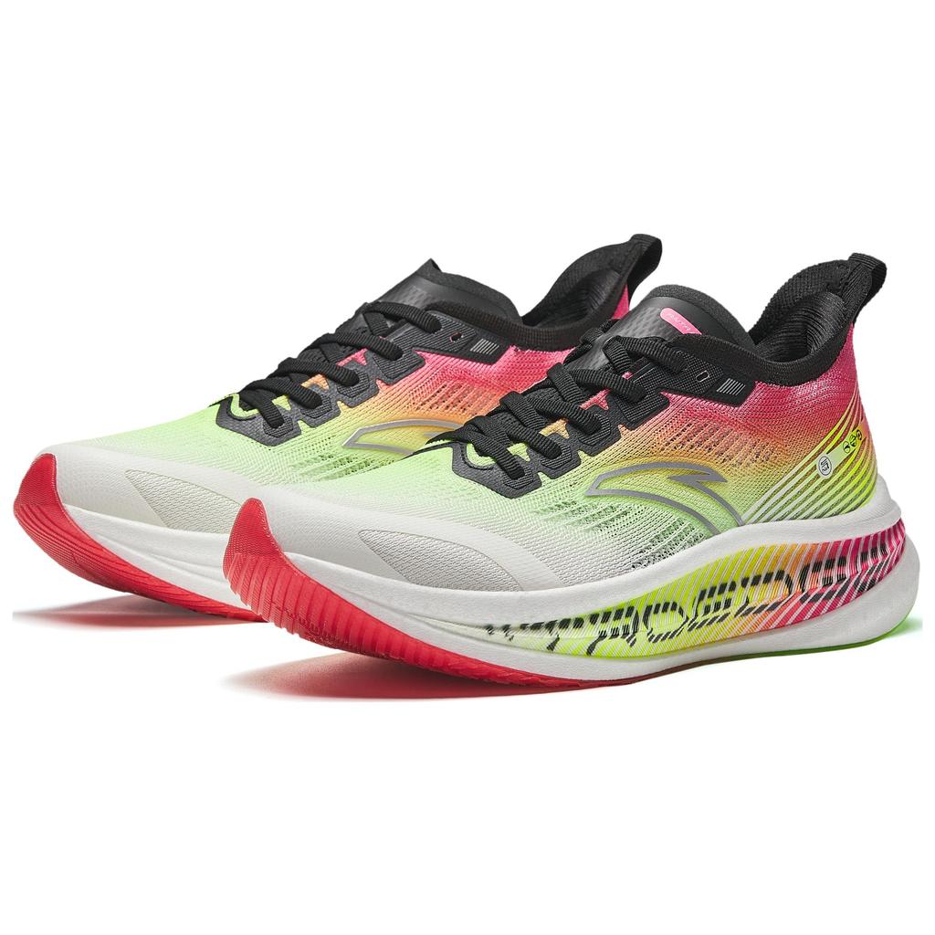 Anta Marathon Dämpfung Atmungsaktiv Low-Top Durchgehende Carbonplatte Trainingslaufschuhe Herren Sneaker Rosa Grün Weiß 912425588-8