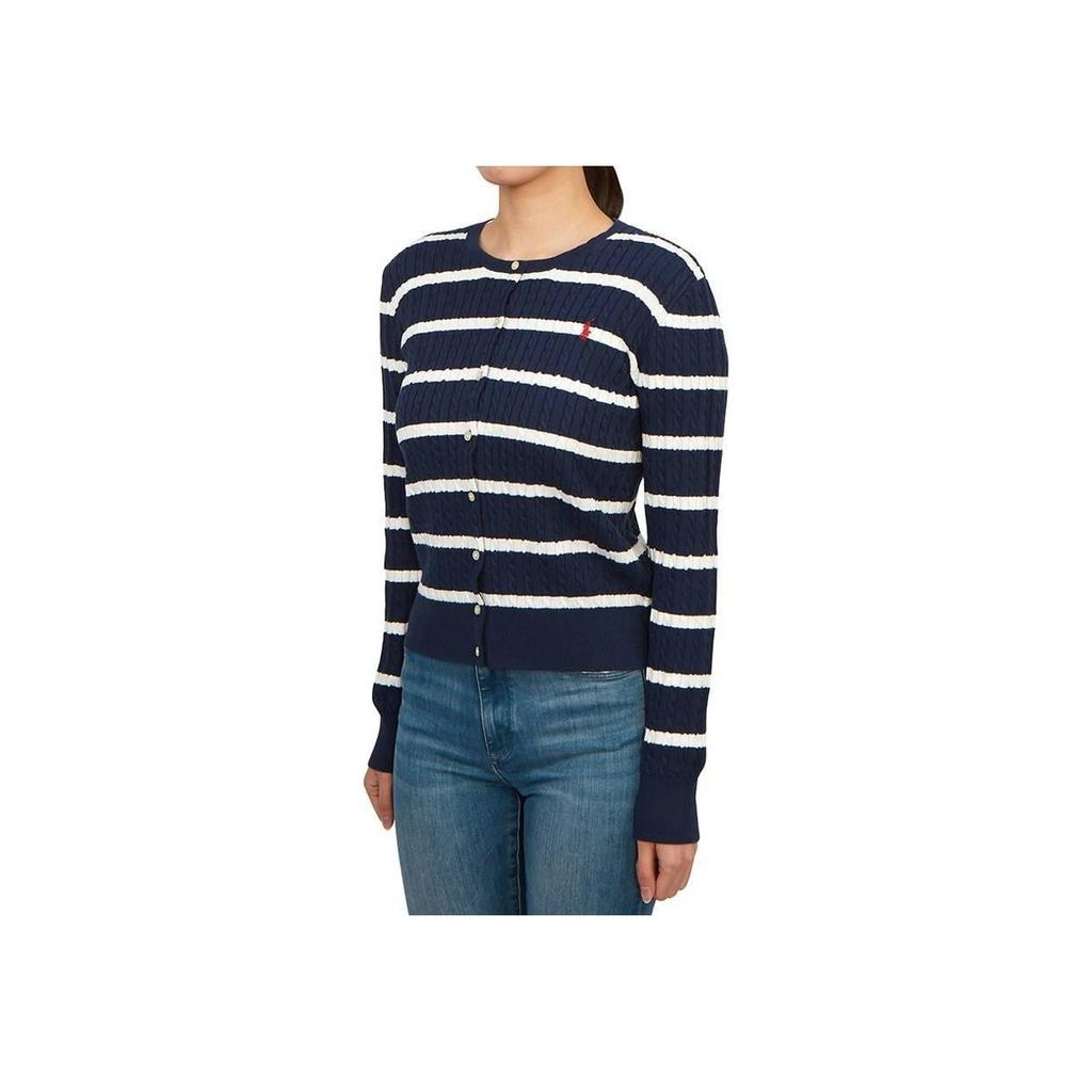 Polo Ralph Lauren Sweater Striped Print Single-Breasted Casual Kids Tops Blue White 313925609-002