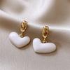 New Vintage Heart Drop Earrings Baroque Pearl Earrings Gold Color Round Earclip Women Temperament Elegant Jewelry Party Gifts