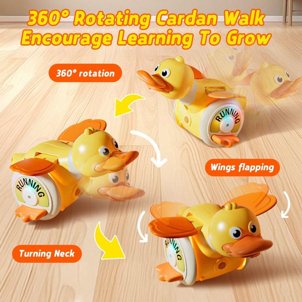 Rechargeable Dancing Duck Toy For Toddlers 18M+ Rotating, Musical Light Up Interactive Learning Kids Toys,Promotes Sensory Development,Birthday Gift
