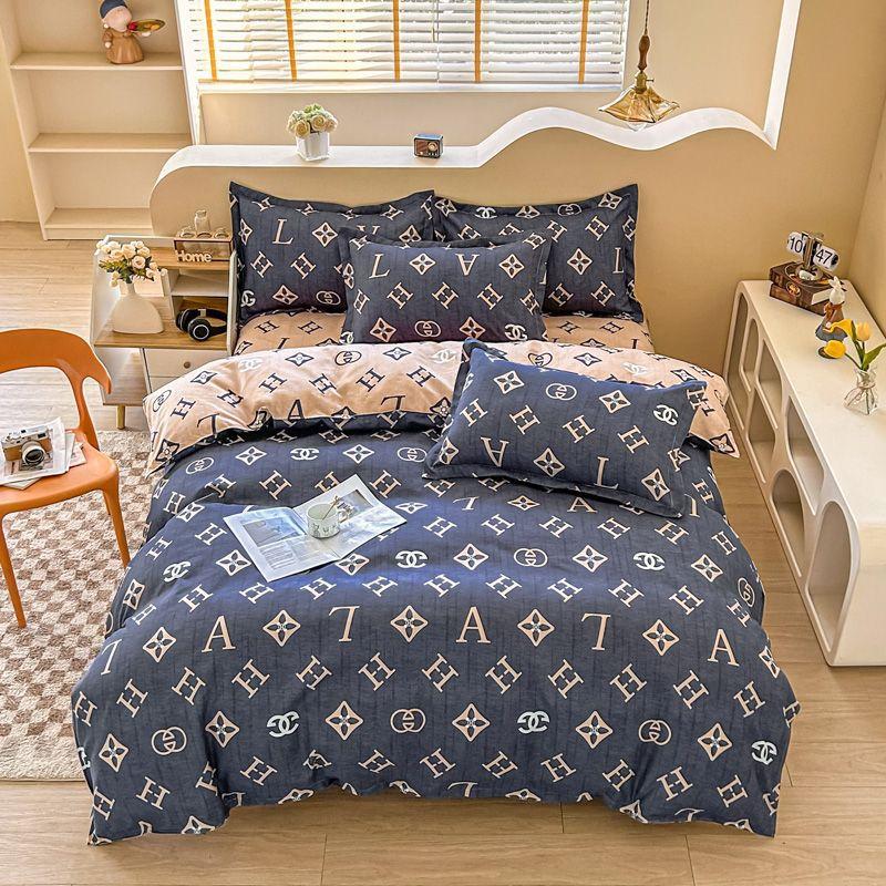 Four-season Universal Four-piece Set, Skin-friendly Cotton Quilt Cover, Bed Sheet, Double Bedding, Dormitory Three-piece Set