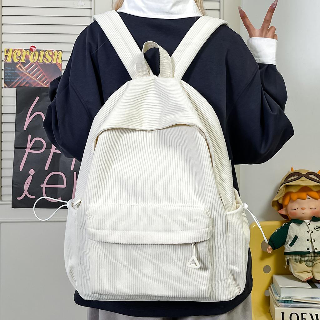 Schultasche große Augen Cordruck Rucksack hoher Wert Damen niedliche Studenten Schultasche Freizeit Einfach Rucksack mit großer Kapazität