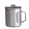 Oem Camping Accessories 750ml Outdoor Camping Titanium Alloy Coffee Pot With French Coffee Filter Press Titanium Alloy Pot