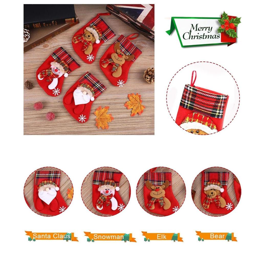4 Pcs Christmas Tree Decoration Items, Christmas Decor, Christma Decorations Items Ornaments Santa Claus with String Hanging Decor