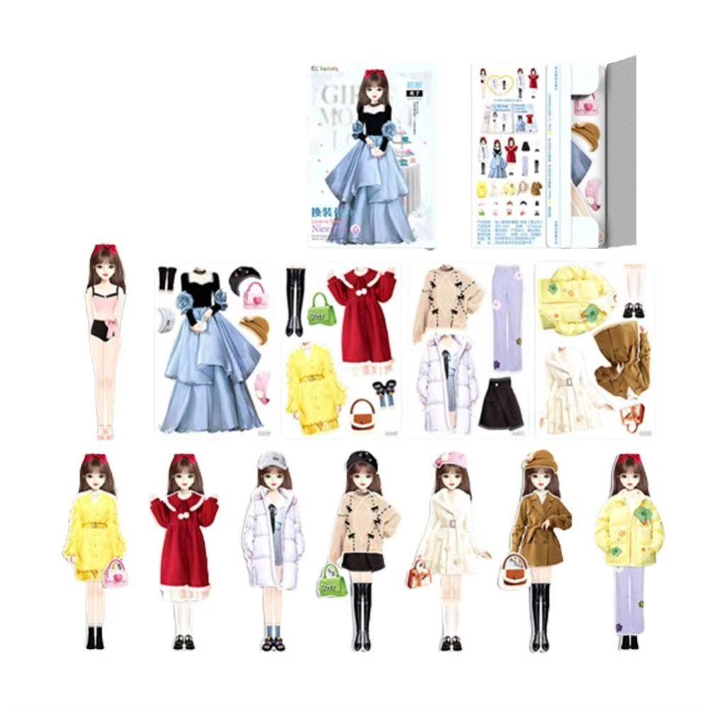 Pretend Play Magnetic Dress Up Dolls Magnet Clothes Girls Princess Stickers  Birthday Gift