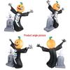 8FT Inflatable Halloween Pumpkin Skeleton & Ghost Tombstone