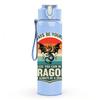 1PC Retro Dragon Badge Vintage Print 750ml Color Plastic Sports Water Bottle Leakproof Flip Straw Lid Suitable for Sports Office Home Use