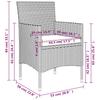 7 Piece Garden Dining Set with Cushions Grey and Black