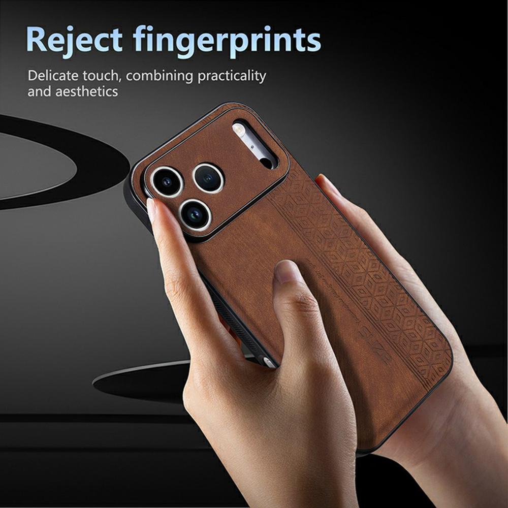 For iPhone 17 Pro Case Protective PU Leather Covered TPU Phone Shell