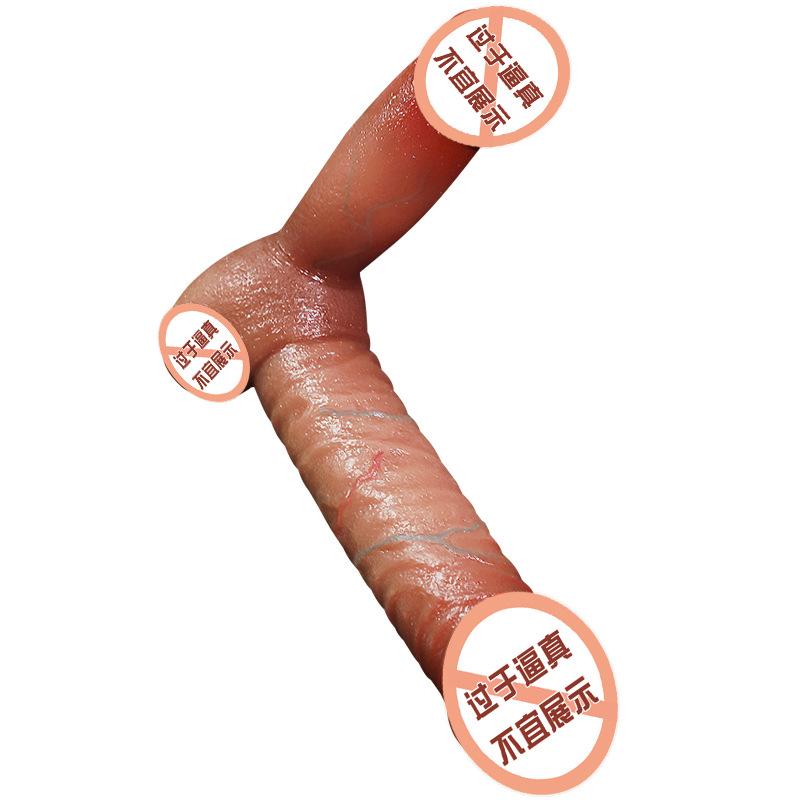Double-Headed Silicone Dragon Dildo - Realistic Design for Female Pleasure