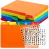 Lewtemi 100 Pcs Index Card Dividers Set Alphabet Sticker Plastic Index Card Dividers Self Adhesive Number Stickers with Tabs for Office Business