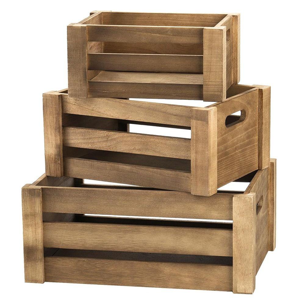 Handcrafted Storage Boxes Handle Storage Container Wood Nesting Storage Crates Office