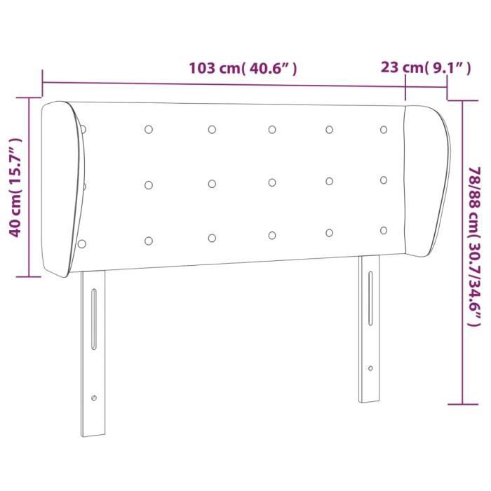 VidaXL Headboard with Ears Light Grey 103x23x78-88 Cm Fabric3117568