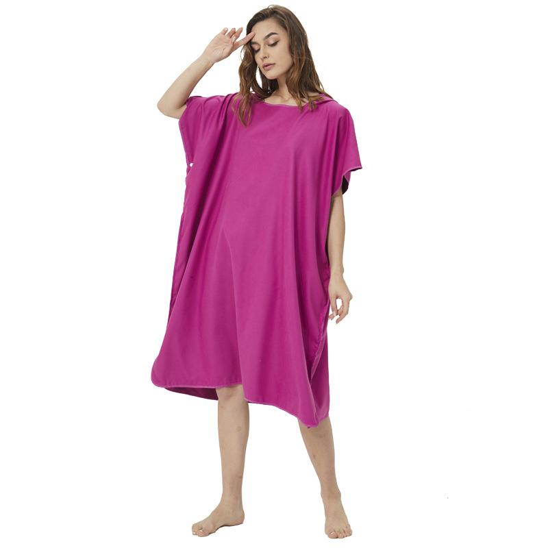 Quick Drying Cloak Double Sided Fleece Hooded Bath Towel Absorbent Quick Drying Diving Swimming Beach Adult Bathrobes