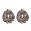 Gold-Edged Gunmetal Zircon Stud Earrings with Cool-Toned Diamonds – High-End, Hot-Selling Style