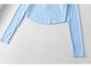 Trendy Women's High Waist Crop Top with Thin Long Sleeves - Summer Sunscreen Top