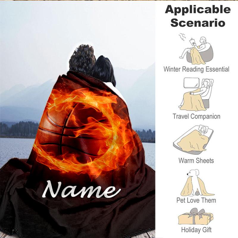 Custom Name Basketball Blanket Lightweight Ideal Bedding Blanket Perfect for Travel, Camping, Living Rooms, Sofas, Christmas gift