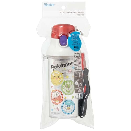 Skater Children's Clear Plastic Water Bottle 480ml Pokemon 23 with Scale To Manage Hydration PSB5TRC-A