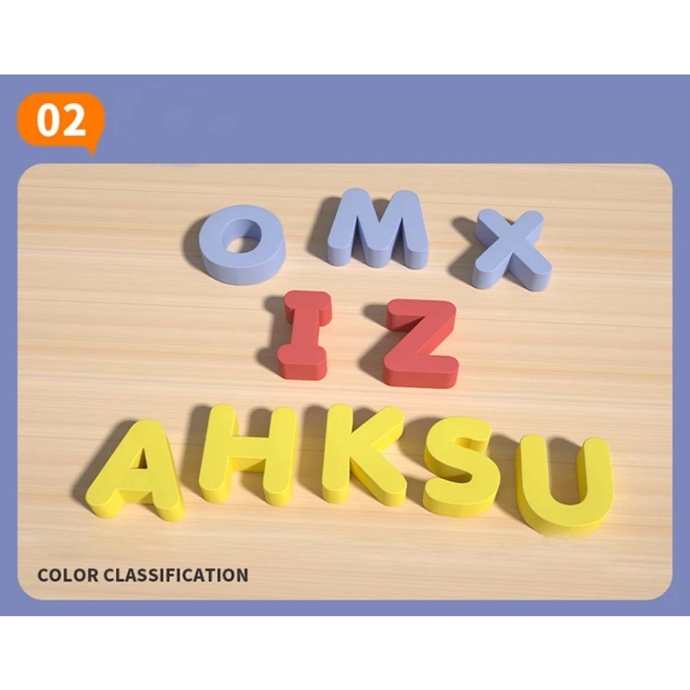 Dřevěné Vzdělávací Abc Puzzle Velká a Malá Písmena pro Dárky k Narozeninám Chlapci Dívky Rodinná Hra Děti Předškoláci