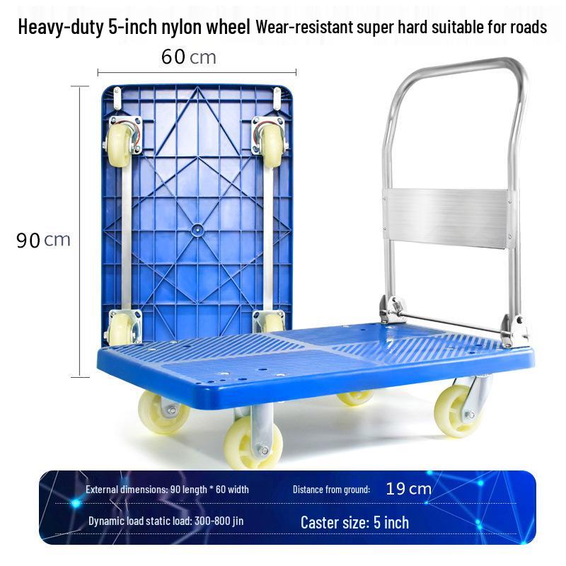 Portable Folding Flatbed Hand Cart for Shopping and Transport