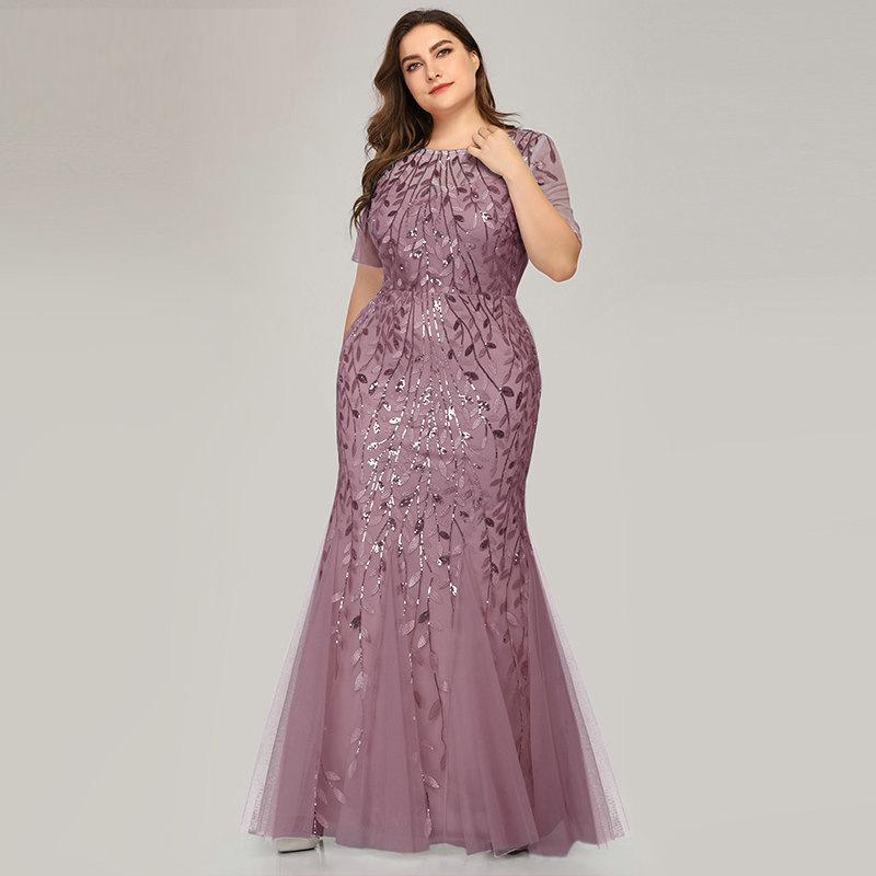 Elegant Fashion Evening Gown High Waist Sequin Embellished Mermaid Fit Sexy Women Party Dress