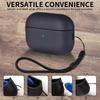 TPU Leather Texture Soft Case for 2 Earphone with Lanyard Flexible and Protective Cover