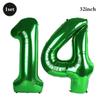 32 Inch Green Number Foil Balloons 0-9 Jungle Safari Theme Soccer Party Decor Kid Boy 1st Birthday Dinosaur Baby Shower Supplies