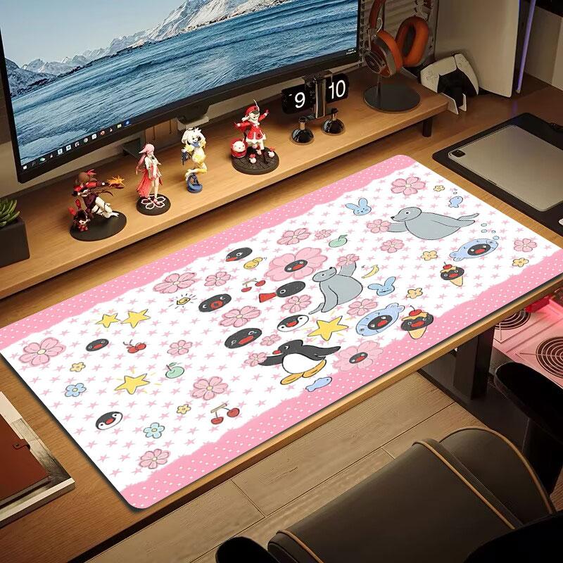 Penguin Party Adventure Large Size Mouse Pad Large Gaming Table Cushion Nonslip Laptop Tablet Big Mousepad Xxl Mat Mini Pc Playmat With Lock Edge