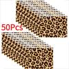 50PCS Multi Functional Leopard Print Waterproof EVA Storage Bag for Skincare and Makeup Products Rectangular Zipper Storage Bag