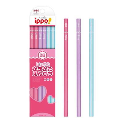 Tombow Pencil Ippo! 2B Writing Pencil Plain Pink     Ideal for School & Office Use