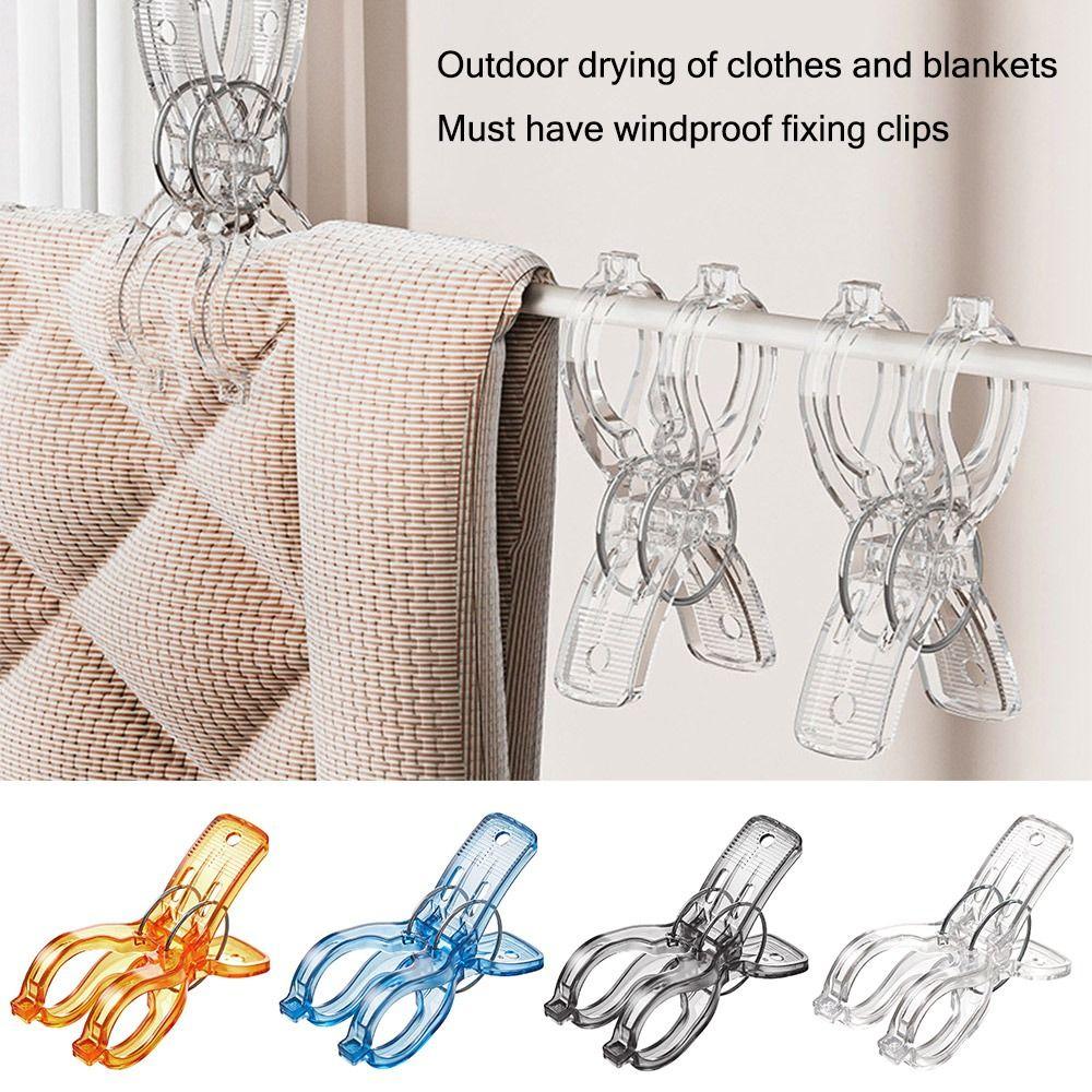 

4PCS Протиковзкий тримач для сушарки Пластиковий домашній харчовий затискач Портативні шпильки для білизни Спальня Large білий