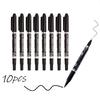 10pcs Dual-Tip Permanent Markers – Black Ink, Fine & Thick Tips – Ideal for Drawing, Calligraphy, Sketchbooks, Fabric, Wood