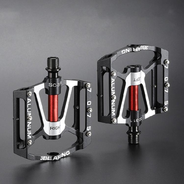 Nonslip Road Bicycles Pedals Aluminum Alloy Mountain Bicycles Pedals 3 Bearings Wide Flat Cycling Pedals Enduring