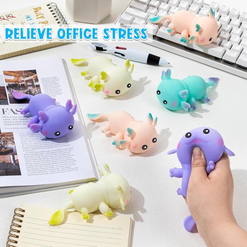 Axolotl Stress Ball Mini Axolotl Party Favors Cute Squeeze Fidget Animal Ball Fun For Birthday Office Anxiety Stress Relief